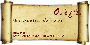 Oreskovics Örzse névjegykártya